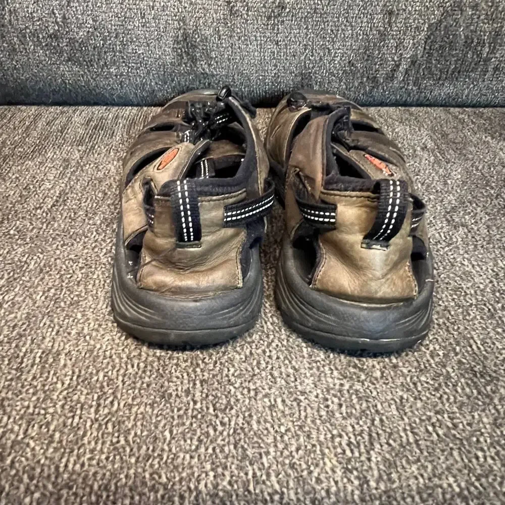 Keen Leather Sandals Mens 9 Brown Targhee Waterproof Trail Rugged Hiking Outdoor